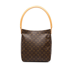 ルイ ヴィトン モノグラム ルーピングGM ワンショルダーバッグ ハンドバッグ M51145 ブラウン PVC レザー レディース LOUIS VUITTON 中古