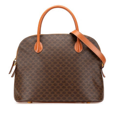 セリーヌ マカダム ハンドバッグ ショルダーバッグ 2WAY ブラウン PVC レザー レディース CELINE 【中古】