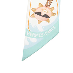エルメス ツイリー FUNNY ICE CREAM ファニーアイスクリーム スカーフ ブルー マルチカラー シルク レディース HERMES 【中古】