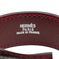 エルメス アルテミス バングル ワインレッド ボックスカーフ レディース HERMES 【中古】