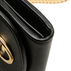 グッチ インターロッキングG ブロンディ ミディアム チェーン ショルダーウォレット 725219 ブラック レザー レディース GUCCI 【中古】