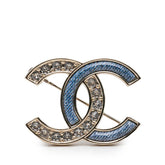 シャネル ココマーク ブローチ ゴールド ブルー メッキ ラインストーン レディース CHANEL 中古