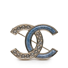 シャネル ココマーク ブローチ ゴールド ブルー メッキ ラインストーン レディース CHANEL 中古