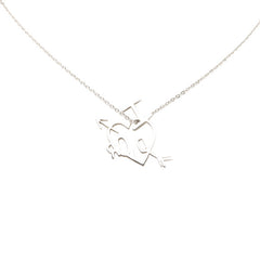 ディオール I LOVE DIOR ハート アロー チェーン ペンダント ネックレス シルバー メタル レディース Dior 【中古】