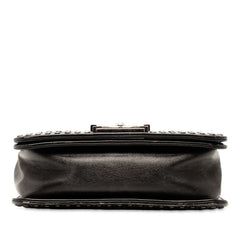 シャネル ココマーク スタッズ ボーイシャネル20 斜め掛け チェーン ショルダーバッグ ブラック系 ラムスキン レディース CHANEL 【中古】