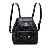 ディオール マクロカナージュ Caro カロ ミディアム リュック バッグパック ブラック レザー レディース Dior 中古