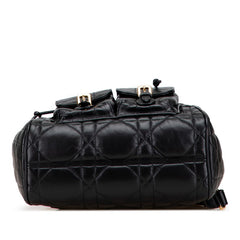ディオール マクロカナージュ Caro カロ ミディアム リュック バッグパック ブラック レザー レディース Dior 【中古】