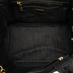プラダ 三角ロゴプレート カナパ トートバッグ ショルダーバッグ 2WAY B2642B ブラック ネロ デニム レディース PRADA 中古