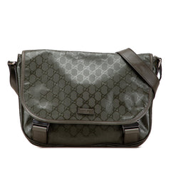 グッチ GGインプリメ 斜め掛け ショルダーバッグ 201732 カーキグリーン PVC レザー レディース GUCCI 【中古】