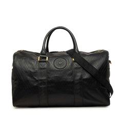ヴェルサーチェ サンバースト ボストンバッグ ショルダーバッグ 2WAY ブラック レザー レディース VERSACE 中古