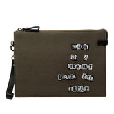 ヴァレンティノ × ジェイミー リード クラッチバッグ セカンドバッグ カーキ ブラック キャンバス レザー レディース VALENTINO 中古