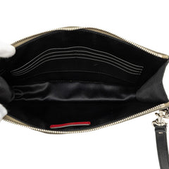 ヴァレンティノ × ジェイミー リード クラッチバッグ セカンドバッグ カーキ ブラック キャンバス レザー レディース VALENTINO 中古