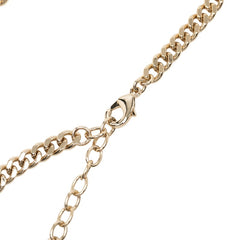 シャネル ヴィンテージ ロゴ ローグ チェーン ネックレス ゴールド メッキ フェイクパール ラインストーン レディース CHANEL 【中古】
