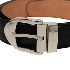 ルイ ヴィトン タイガ サンチュール クラシック ベルト サイズ:90/36 M6843 ブラック シルバー金具 レザー メンズ LOUIS VUITTON 中古