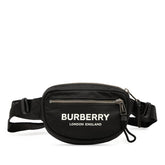 バーバリー ロゴ ボディバッグ ショルダーバッグ ブラック ナイロン メンズ BURBERRY 【中古】