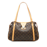 ルイ ヴィトン モノグラム ストレーザPM トートバッグ ショルダーバッグ M51186 ブラウン PVC レザー レディース LOUIS VUITTON 【中古】
