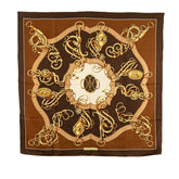 エルメス カレ90 Lift Profile リフトプロフィール スカーフ ブラウン ゴールド ベージュ シルク レディース HERMES 【中古】