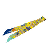 エルメス ツイリー LA MAISON DES CARRES メゾンデカレ スカーフ イエロー ブルー マルチカラー シルク レディース HERMES 【中古】