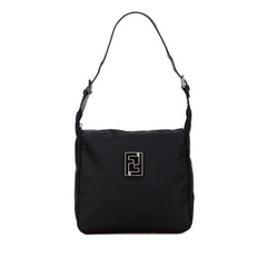 フェンディ FFロゴ ワンショルダーバッグ ハンドバッグ 15328 ブラック ナイロン レザー レディース FENDI 【中古】