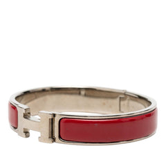 エルメス クリックH PM ブレスレット シルバー レッド メタル レディース HERMES 【中古】