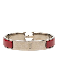 エルメス クリックH PM ブレスレット シルバー レッド メタル レディース HERMES 【中古】