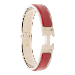 エルメス クリックH PM ブレスレット シルバー レッド メタル レディース HERMES 【中古】