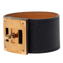エルメス ケリードッグ ブレスレット ブラック ヴォーエプソン メッキ レディース HERMES 【中古】