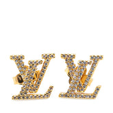 ルイ ヴィトン LV アイコニック ストラス ピアス M00609 ゴールド メッキ ラインストーン レディース LOUIS VUITTON 【中古】