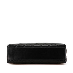 シャネル マトラッセ ココマーク トップハンドル フラップバッグ ブラック ラムスキン レディース CHANEL 【中古】