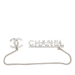シャネル ココマーク ロゴ ブローチ 02P シルバー メタル ラインストーン レディース CHANEL 【中古】