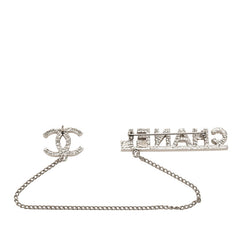 シャネル ココマーク ロゴ ブローチ 02P シルバー メタル ラインストーン レディース CHANEL 【中古】