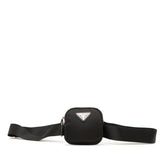 プラダ 三角ロゴプレート ボディバッグ ウエストバッグ ウエストポーチ 1CN076 ブラック ナイロン レディース PRADA 【中古】