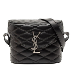 サンローラン YSLロゴ ジューン ボックス ショルダーバッグ 710298 ブラック ラムスキン レディース SAINT LAURENT 【中古】