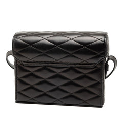 サンローラン YSLロゴ ジューン ボックス ショルダーバッグ 710298 ブラック ラムスキン レディース SAINT LAURENT 【中古】
