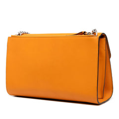 グッチ インターロッキングG チェーン ショルダーバッグ 387604 オレンジ シルバー レザー レディース GUCCI 【中古】