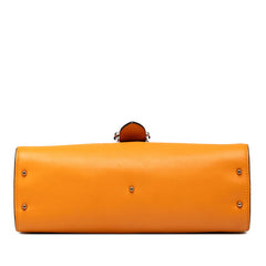 グッチ インターロッキングG チェーン ショルダーバッグ 387604 オレンジ シルバー レザー レディース GUCCI 【中古】