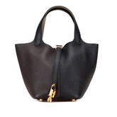 エルメス ピコタンロックPM カザック ハンドバッグ ブラック ブラウン トリヨンクレマンス レディース HERMES 【中古】