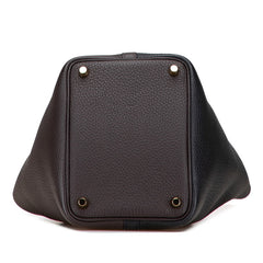 エルメス ピコタンロックPM カザック ハンドバッグ ブラック ブラウン トリヨンクレマンス レディース HERMES 【中古】