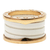 ブルガリ ビーゼロワン B-zero1 リング 指輪 #48 ホワイト K18PG ピンクゴールド セラミック レディース BVLGARI 【中古】