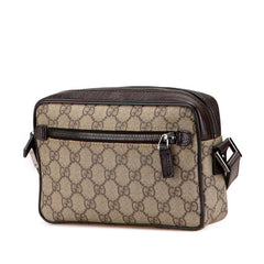 グッチ GGスプリーム シェリーライン ショルダーバッグ 162910 ベージュ ブラウン PVC レザー レディース GUCCI 【中古】