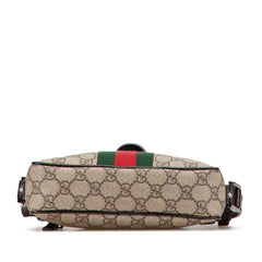 グッチ GGスプリーム シェリーライン ショルダーバッグ 162910 ベージュ ブラウン PVC レザー レディース GUCCI 【中古】