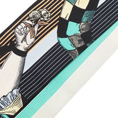 エルメス ツイリー GRAND THEATRE NOUVEAU グラン テアトル ヌーヴォー スカーフ ブラック マルチカラー シルク レディース HERMES 【中古】