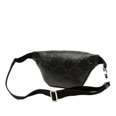 グッチ GGエンボス ウエストバッグ ボディバッグ クロスボディ 658582 ブラック レザー レディース GUCCI 【中古】