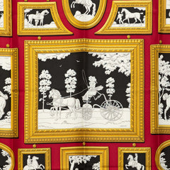 エルメス カレ90 WEDGWOOD ウェッジウッド スカーフ ブラック マルチカラー シルク レディース HERMES 中古