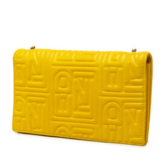 フェンディ マテラッセ チェーンショルダー付き 長財布 AY83925 イエロー レザー レディース FENDI 中古