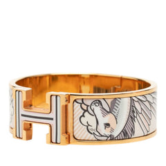 エルメス クリッククラックH PM ペガサス ブレスレット バングル ゴールド マルチカラー メッキ レディース HERMES 【中古】