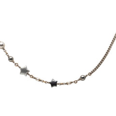 シャネル ココマーク スター 星 ロングネックレス シルバー メタル フェイクパール レディース CHANEL 【中古】