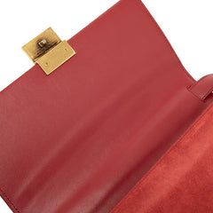 サンローラン ベルシャス 斜め掛け ショルダーバッグ PLB482044 レッド レザー スウェード レディース SAINT LAURENT 【中古】