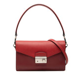 プラダ サフィアーノ ハンドバッグ 2WAY 斜め掛け ショルダーバッグ ワンショルダー レッド レザー レディース PRADA 【中古】