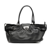 サルヴァトーレフェラガモ ガンチーニ トートバッグ ハンドバッグ ショルダー ブラック レザー レディース Salvatore Ferragamo 【中古】